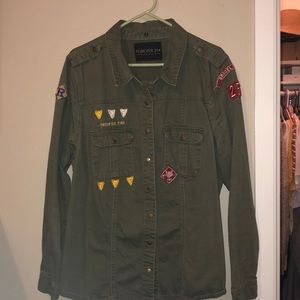 FORVER 21 PLUS GREEN UTILITY JACKET